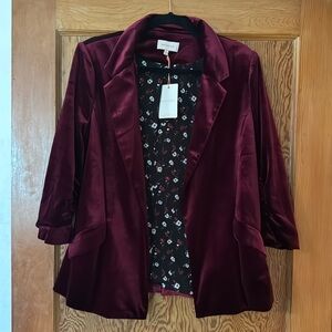 Skies are Blue velvet blazer